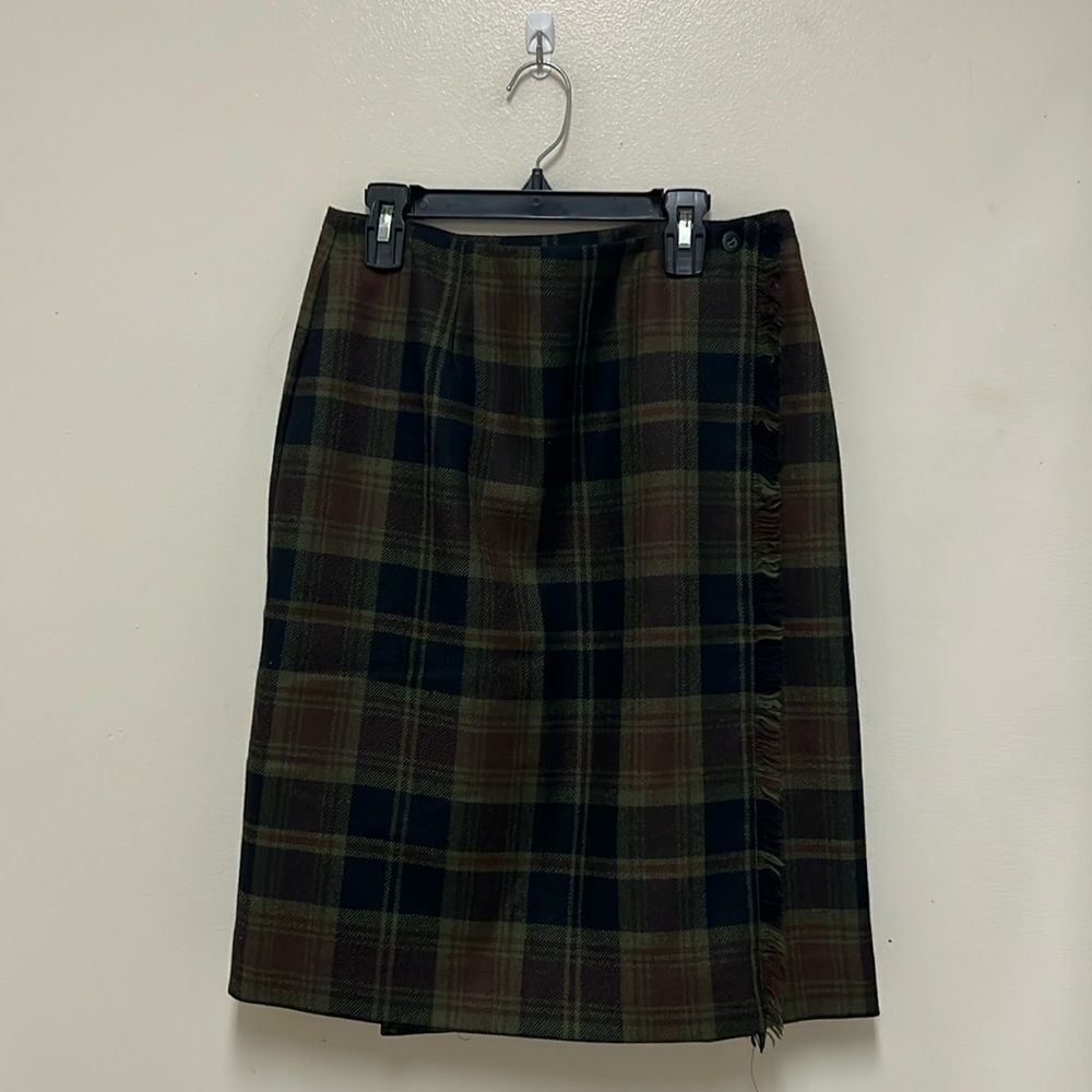 LL Bean Plaid Tartan Skirt
